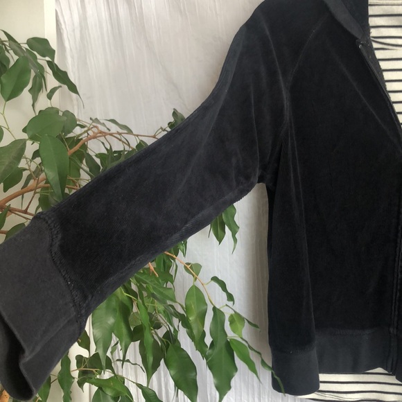 LOFT & KATE HILL Size PS black zip up hoodie & nautical cream & navy stripes top - Picture 2 of 12